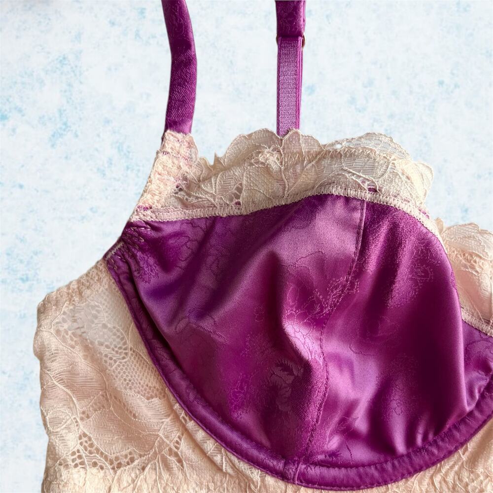 Free People bra underwear lingerie floral lace satin intimates top bralette - Picture 3 of 4